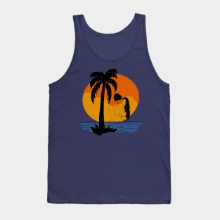 Romantic Sunset. A Couple Embracing the Setting Sun.sunset, romantic, couple, embracing, setting sun Tank Top